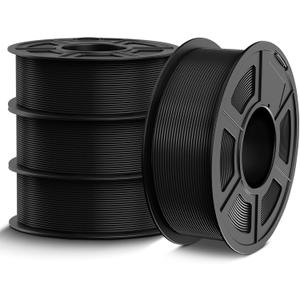 TECBEARS PETG Filament 1.75mm, 3D Printer Filament PETG Black Bundle, Strong Toughnes, 4 * 1KG(1320M) Filament High Precision, Dimensional Accuracy 0.02mm, 4 Packs of Black