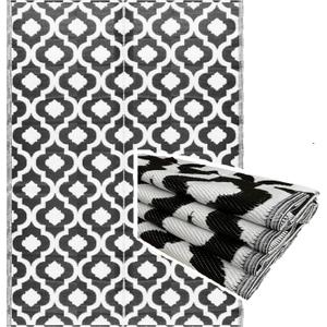 BalajeesUSA Outdoor Plastic Rugs - 6x9 Black, Reversible Recycled Plastic Straw Indoor Outdoor Patio Rugs Clearance Waterproof Large RV Camper Mats Outside 521