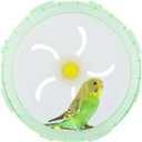 Bird Silent Wheel Toy Parrot Exercise Wheel Parrot Intelligence Toy Quiet Spinner Running Wheel for Bird Parrot Small Animal (Green)