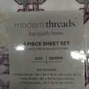 Modern Threads Printed 4-Piece Extra Soft Bedding Sheets & Pillowcase Set, Deep Pocket up to 16 inch Mattress Cara Queen