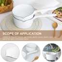 1.2L Saucepan, Enamel Milk Pan, Butter Warmer, Milk Pot, Easy to Cook and Clean, Non-Stick Milk Boiling Pot with Handle for Home Kitchen Restaurant(White)