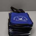 Small Blue tote bags, white logo, 12 pcs