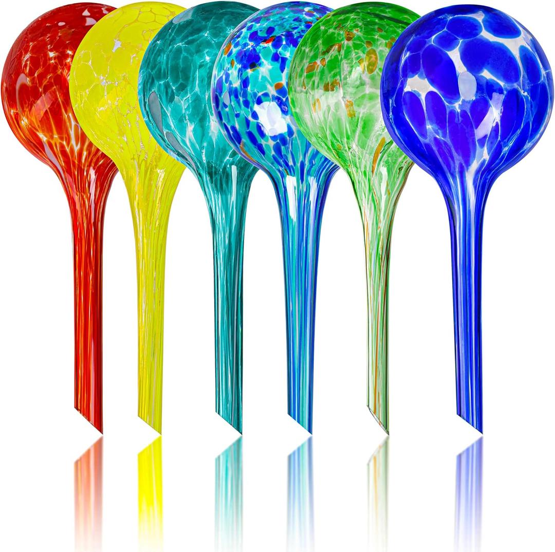 Plant Watering Globes Set of 5 - Small Glass Self Watering Bulbs Up to 5 Days of Irrigation - for Indoor & Outdoor Plants - Multicolor, Automatic, Glass Watering Bulbs for Daily Use, Watering Devices