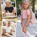 Mumucove 3 Pack Toddler Girls' Short Sleeve Tops, 3-Color, 18-24 Months