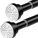 2Pack Spring Tension Curtain Rod 30-63Inch Tension Rod for Windows Black Curtains Rod Pressure Adjustable Curtain Rods No Drilling Spring Curtain Rod Tension Rods for Doorway,Windows,Bedroom,Closet