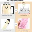 Water Bottle Carrier Bag with Strap for Stanley 40/30 oz Tumbler with Handle, Water Bottle Holder Pouch with Phone Pocket for Stanley Cup Accessories, fit Walking Hiking Travel (Pink&Black)