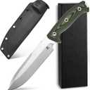 Sitivien ST11 Fixed Blade Knife DC53 Stonewashed Steel Blade Double Color G10 Handle Full Tang Knife for Outdoor Camping Hiking Hunting Fishing(Silver)