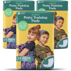 Naturally Nature Potty Training Diaper Booster Pads for Toddlers, Size 2T-5T, Super Absorbent Diaper Liners for Day and Overnight Use, Leak-Free Comfort for Light Accidents, Ultra-Soft, 96 ct.