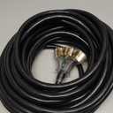 25Ft 12/3 Outdoor Extension Cord with 3-Outlets, Heavy Duty 12 Gauge 3 Prong Extension Cord Waterproof with Lighted end, 15A 12AWG 1875W SJTW, ETL Listed - Great for Garage, Garden and Home, Black