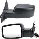 Driver Left Side Mirror Compatible With 2014-2018 Ram 1500 2500/2019-2022 Ram 1500 Classic With Manual Folding Power Glass Heated Temperature Sensors Replace#68462819AA (Black, 6Pins)