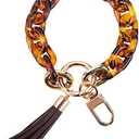GIEMSON Silicone Key Ring Bracelets Wristlet Keychain Car Beaded Key Ring Bangle Chains for Women