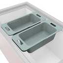 Yatmung Deep Freezer Organizer Bins Expandable - Freezer Baskets for Chest Freezer Adjustable - Freezer Storage Bins with Handle - Freezer Organization Accessories for Kitchen -Green, 2-PACK