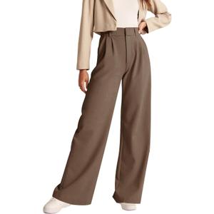 NIMIN High Waisted Work Pants for Women Business Casual Outfits 2026 Office Dress Pants Trousers with Pockets (Medium Long, Tawny)