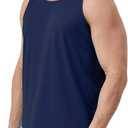 Men's UPF 50+ Tank Top Quick Dry Sleeveless Workout Muscle Shirt UV Protection Swimming Beach Summer T Shirts (Blue, L)