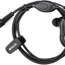 Retevis RT22 Walkie Talkie Earpiece with Mic, Earhook, 2 Pin, for RT22 RT68 RT21 H-777 RT86, Compatible with Pxton, Baofeng BF-888S/BF-T26, Kenwood Two Way Radio, Two Way Radio Earpiece(1 Pack)