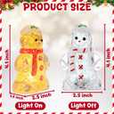 Hiawbon Gingerbread Man Figurines, Set of 2 Plastic Gingerbread Man Ornaments, Resin Gingerbread Decorations, Xmas Tabletop Decor for Christmas Decoration Gifts