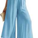 Scarlet Darkness Palazzo Pants for Women Summer Boho High Waisted Wide Leg Pants with Pockets Small, Sky Blue 