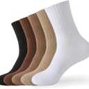 VoJoPi Wool Socks for Women, Thermal Warm Hiking Boot Socks for Winter, Thick Cozy Cushioned Work Crew, 5 Pairs (Brown/Coffee/Khaki/Black/White)
