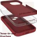 Compatible with iPhone 15 Case, Liquid Silicone Upgraded Camera Protection Case with Screen Protector Soft Microfiber Lining Shockproof Protective Phone Cover 6.1", Red
