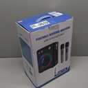 Karaoke Machine, Portable Bluetooth Karaoke Speaker with 2 Wireless Microphones, PA System for Adults Kids with LED Lights & Echo Adjustment, Supports TWS/TF/USB/AUX for Home Party (T03-2 MICS)