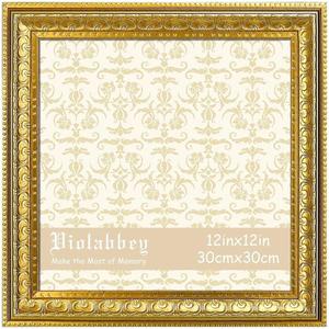 VIOLABBEY 12x12 Picture Frame Gold, Vintage Photo Frame