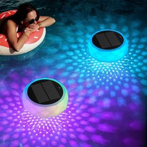 VICHTOP Solar Floating Pool Lights, RGB Color Float Pool Lights, IP68 Waterproof, Pool Decor Lighting Accessories for Inground, Above Ground Pools, Outdoor, Garden, Party Decoration