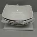 Cedilis 4 Pack Porcelain Serving Bowls, 27ounce White Rectangular Ceramic Salad Bowls, Side Serving Dishes for Veggie, Potatoes and Fruits