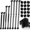 24 Pcs Metal Adjustable File Cabinet Rails Set Include 16 Hanging File Rail Clips 8 Cabinet Dividers Bars Suitable for Cabinets with Drawer Thickness Less Than 1/8 Inch(Black,10-18.5 Inch)