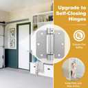 2 Pack | Self Closing Door Hinges 3.53.5, HBL' Automatic Door Closer Hinges with 5/8" Radius Corners, Adjustable Spring Door Hinge for Home, Garage & Basement Doors.