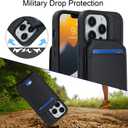 Case for iPhone 12 & iPhone 12 Pro Case Wallet magsaf Compatible 2 in 1 Detachable Magnetic with Card Holder Back Cards Slot Pu Leather Shockproof Stand Phone case for Women Men-Black