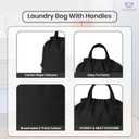 LFH Home Large Premium Cotton Canvas Laundry Bag with Drawstring and Handles Heavy Duty, Multi-Use, and Washable for Home, Travel, College or Storage 20x30 (Pack of 2)-Black
