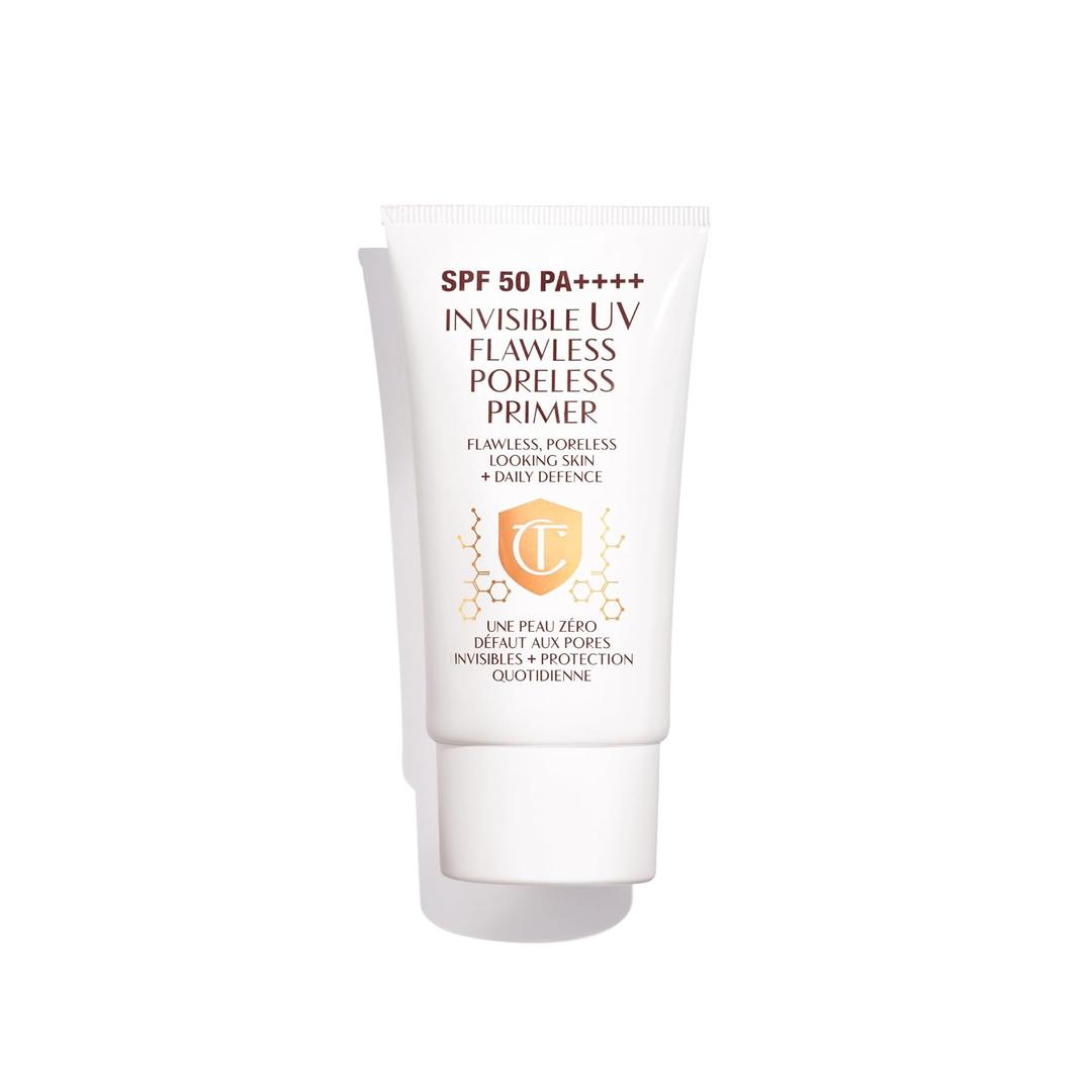 Charlotte Tilbury Invisible UV Flawless Makeup Primer - Broad Spectrum SPF 50 Sunscreen & Poreless Face Primer - Enriched with Hyaluronic Acid to Hydrate, Protect & Prime Skin