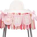 One Silly Goose Highchair Banner - Silly Goose 1st Birthday High Chair Banner, Pink Goose First Birthday Decorations for Anniversary, Cake Smash, Photo Props