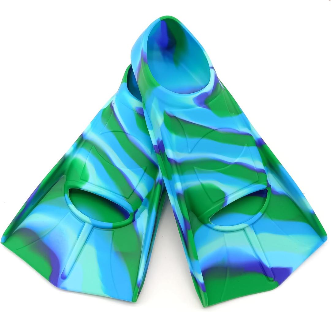 Swimming Training Fins,Kids Swim Fins,Comfortable Swimming Flippers Suitable for Children,Beginners,Girls,Boys,Adults (2XS ( US Kids 12-13 ), AC-ColorGlobe)