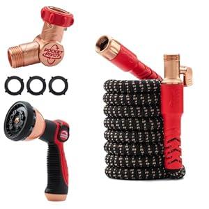 Pocket Hose 25 FT Copper Head Expandable Garden Hose with Pocket Pivot, No Tangles, AS SEEN ON TV, 360° Swivel, Tri-Tex Tubing, Force Field Jacket, Lead-Free, No-Kink, Anti-Burst w/ APT