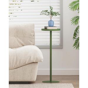 TUTOTAK Tall Round Side Table, Small End Table, Drink Table, Pedestal Side Table, livingroom, Olive Green TB01BOG065