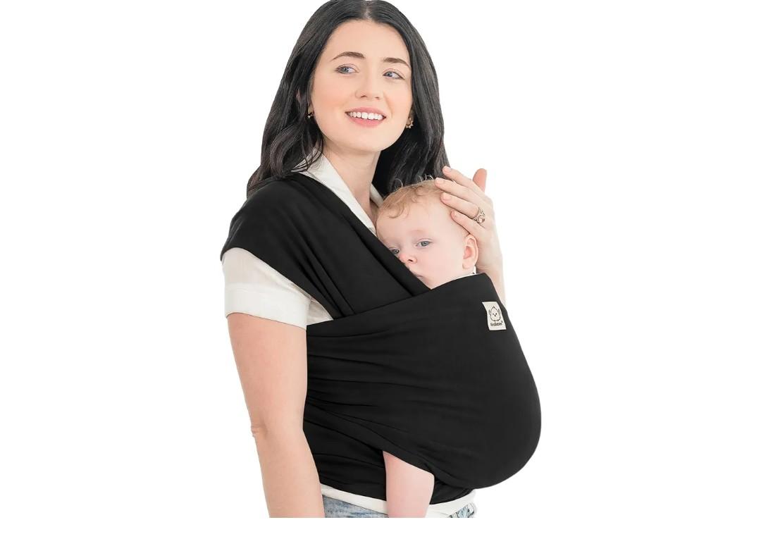 KeaBabies Baby Wrap Carrier - All in 1 Original Baby Carrier Newborn to Toddler Sling, Easy to Wear, Hands Free Bonding, Lightweight, Breathable Infant Wraps (Trendy Black)