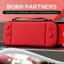 Hard Shell Carrying Case for Switch 2 Shockproof Travel Storage Bag with 10 Game Card Slots, Wrist Strap & Mesh Pocket, Portable Protective Case for Switch 2 Console (Red)