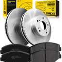 TOVASTY Front Brake Kit Compatible with Honda Accord 2003-2012 Semi-Coated Brake Rotors and Carbon Ceramic Brakes Pads Compatible with Honda Civic 2013-2021