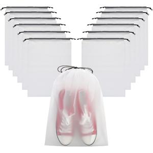 Vorspack Transparent Shoe Bags for Travel Large Clear Shoes Organizers Storage Pouch with Rope for Men and Women 13 Pack