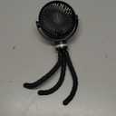 Momcozy 8000mAh Portable Stroller Fan, 27H Ultra-long Life Detachable 4 Speed 360°Rotate LED Night Light with 2 Modes, USB Rechargeable Handheld Cooling Fan for Travel/ Bedroom/ Car Seat (Black)