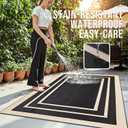 OLANLY Outdoor Rug 4x6 ft Waterproof, Reversible Outdoor Plastic Straw Rug, RV Mat, Indoor Outdoor Carpet Clearance for Patio, Camping, Balcony, Deck, Backyard, Black & Beige