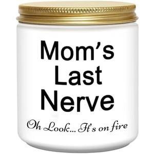 Pack of 3, Fuhig Candles Gifts for Mom from Daughter Funny Cool Christmas Birthday Mothers Day Candles Gifts for Mom Unique Lavender Scented Soy Candle Moms Last Nerve Oh Look Its On Fire