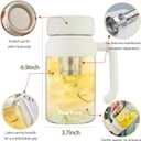 32oz Glass Water Bottle, Tea Bottle with Infuser & Handle, BPA-Free Leakproof Wide Mouth Large Tea Infuser cup for Hot or Cold Drinks, Loose, Fruit (White)