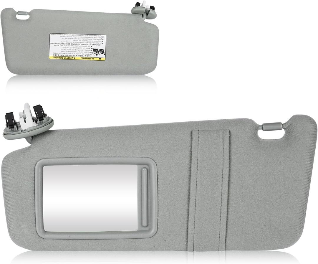 Sun Visor with Light for Toyota Camry 2007-2011 with Sunroof, Left Driver Side Gray Sunvisor Replace 74320-06800-B0 (Grey)