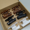 Celine hair clips pack of six black white and  tortoise shell