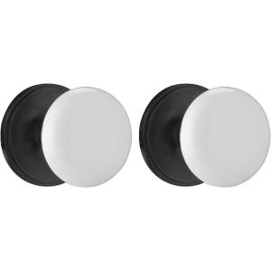 parro White Door Knobs, White Porcelain Door Knob, Ceramic Interior Door Handles, Black Door Levers for Closet