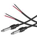 2-Pack 6FT Replacement 6.35mm Male Plug to Bare Wire Open End TS 2 Pole Mono 1/4" HiFi Speaker Plug Jack Amplifier Patch Audio Cable,Microphone Cord for DJ Application,DIY Connector Repair (6ft)