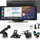 Portable Carplay Screen for Car, 10.26" Wireless Carplay Car Stereo & Android Auto, OTA Updates, Car Play Touchscreen with 1080P Backup Camera,GPS Navigation,Voice Control,5.0 Bluetooth (10.26inch)