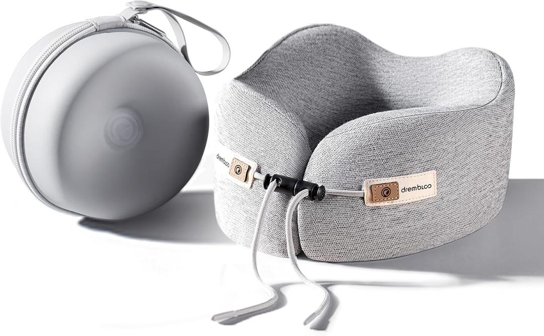 Neck Pillow Airplane, 100% Pure Memory Foam, Comfortable Breathable Cover, Travel Pillows for Airplanes, Ergonomic Design, Neck Pillow for Traveling, Airplane Pillow Flight Train, Gray